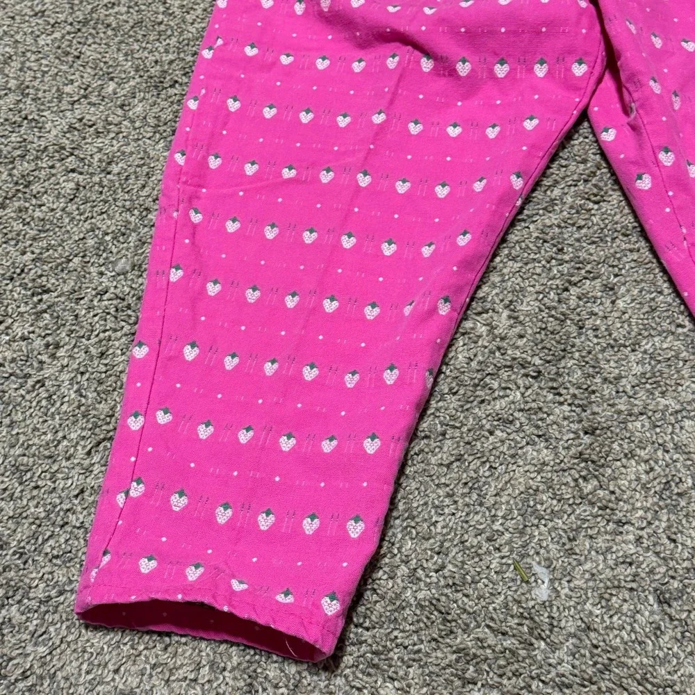 Vintage OshKosh B'Gosh Pink Strawberry Overalls Girls Size 5 USA Made Rare